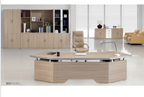 L Shape Modern Wooden Furniture Executive Office Table (CM-003)